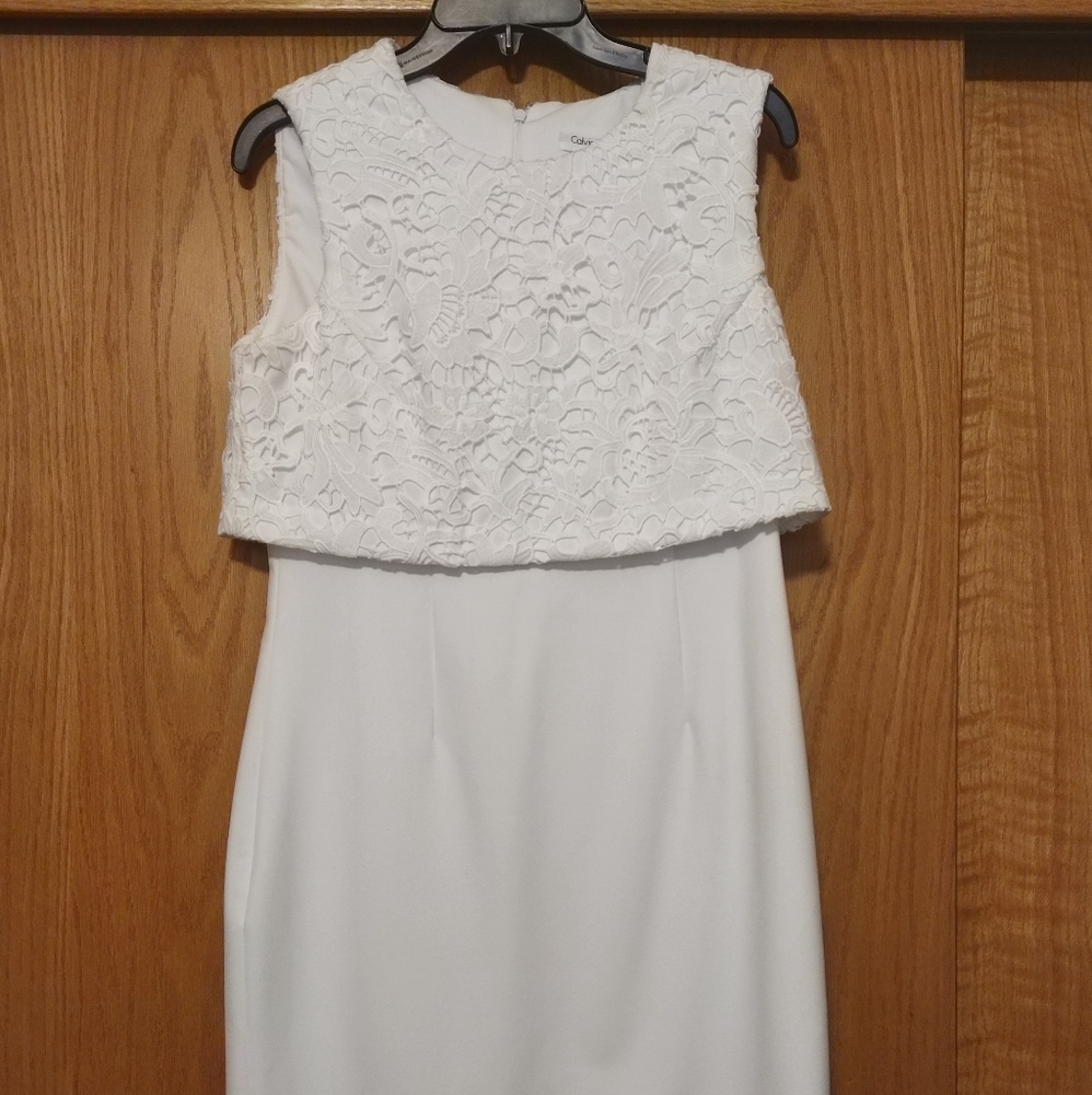 NWOT White Calvin Klein Shift Dress
